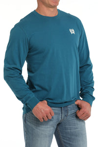 Cinch Mens L/S Cinch Saloon Tee Teal MTK1721018