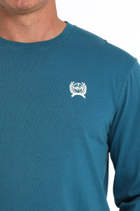 Cinch Mens L/S Cinch Saloon Tee Teal MTK1721018