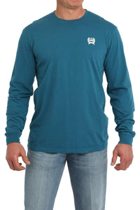 Cinch Mens L/S Cinch Saloon Tee Teal MTK1721018