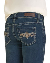 Load image into Gallery viewer, Rock &amp; Roll Girls Dk Wash Pleather Emb Bootcut BG4MD07397