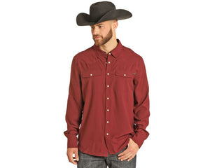 Rock & Roll Tek Western LS Maroon Snap BMN2S02400