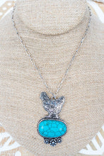Load image into Gallery viewer, Tipi Farm Fresh Friend Turquoise &amp; Silverstone Rooster Necklace SN0703SBTQ