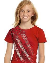 Cowgirl Up Red Tee With Silver American Flag CUY327