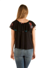 Load image into Gallery viewer, Liberty Wear Giselle Black W/ Floral Emb 7601
