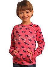 Rock&Roll Cowgirl LS G4T4852 Heather Hot Pink With All Over Running Horses