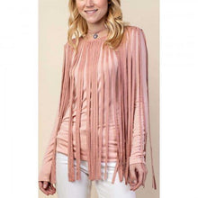 Load image into Gallery viewer, Vocal IM1198L Mauve Top W/Suede Fringe