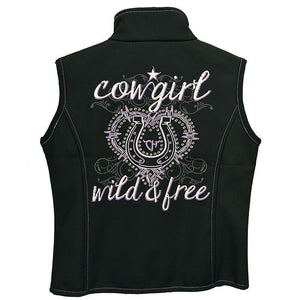 Cowgirl Hardware 887167-010-12 Inf/Tod Wild & Free Poly Shell Black Vest