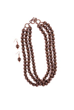 Load image into Gallery viewer, West &amp; Co N990BC  25&quot; Copper 3 Strand Melon Ball Necklace Set
