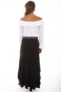 Scully Black Ruffled Gord Skirt HC610