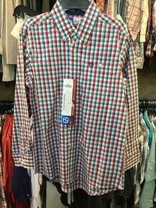 Wrangler George Strait BGS061A Red/Green Plaid Long Sleeve