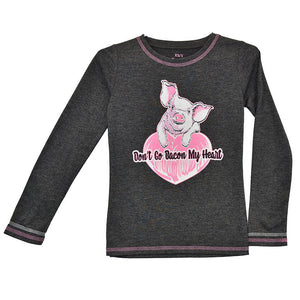 Cowgirl Hardware 415442-010 Bacon My Heart L/S Grey