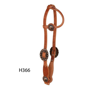 Berlin One Ear Headstall Copper Spotted Buckle With Cross Concho