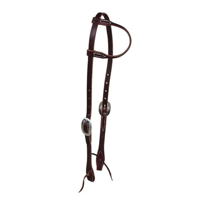 Berlin Latigo Rolled Ear Headstall w/ties