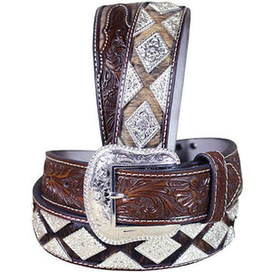 M&F Belt Ariat Hair on and Silver