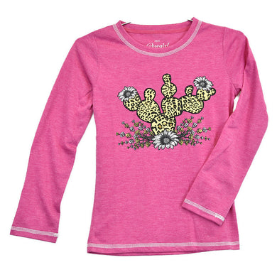 Cowgirl Hardware Yth Leopard Prt Cactus Pink Tee 425459-154