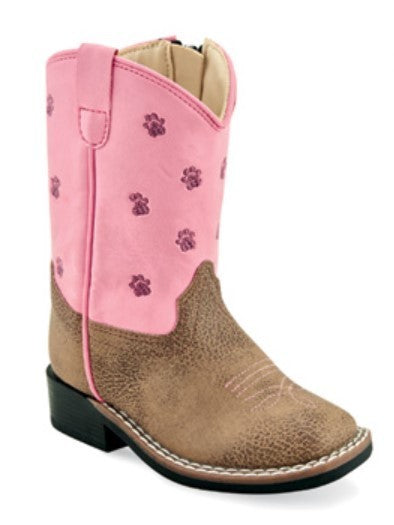 Old West Infant Brown w/pink & puppy paws shaft