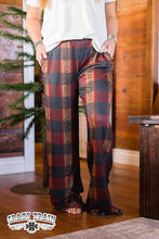 Load image into Gallery viewer, Crazy Train Cowboy Christmas Loungers Red/black/Tooled Leather Plaid