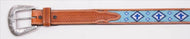 Cowboy Chrome Belt w/ Blue Cross Indian Beads & Tolled B&B 1708