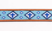 Load image into Gallery viewer, Cowboy Chrome Belt w/ Blue Cross Indain Beads &amp; Tolled B&amp;B 1708