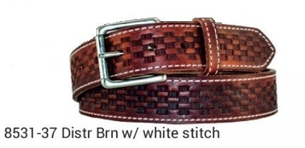 Gingerich Tooled Leather Belt Brown 8531-37