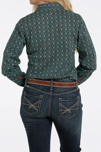 Cinch Women's Button-down Western Shirt Black /Turquoise MSW9165016