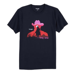 Wrangler Men's Black Graphic Tee Cowboy Sunset 112315030