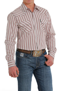 Cinch Mens LS Wh/Rd/Tan/Bk MTW1301063