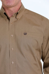 Cinch Mens L/S Print Khaki MTW1105538