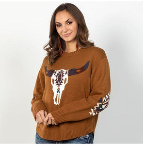 Wrangler Retro Steerhead Sweater Rust 112322103