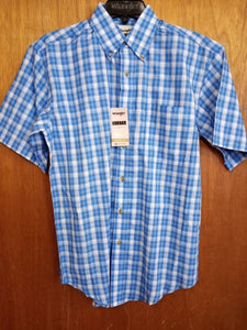 Wrangler Riata SS Button Blue Plaid 112326408