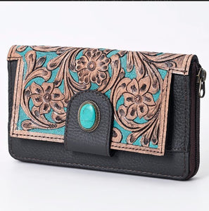 Olay Tooled Leather Clutch/Wallet LBG103