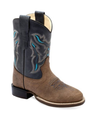 OLD WEST Childrens Western Boot Blue/Brown BRC2015