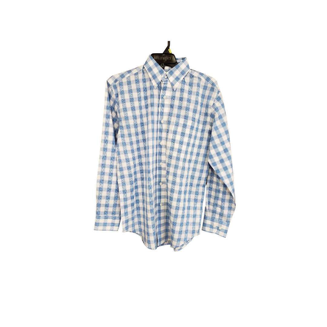 Wrangler Riata LS Button Blue/Wht Plaid 112326411