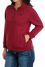 Load image into Gallery viewer, Cinch Burgundy Qtr Zip Pullover MAK7906001