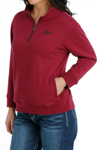 Cinch Burgundy Qtr Zip Pullover MAK7906001