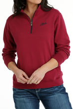 Load image into Gallery viewer, Cinch Burgundy Qtr Zip Pullover MAK7906001