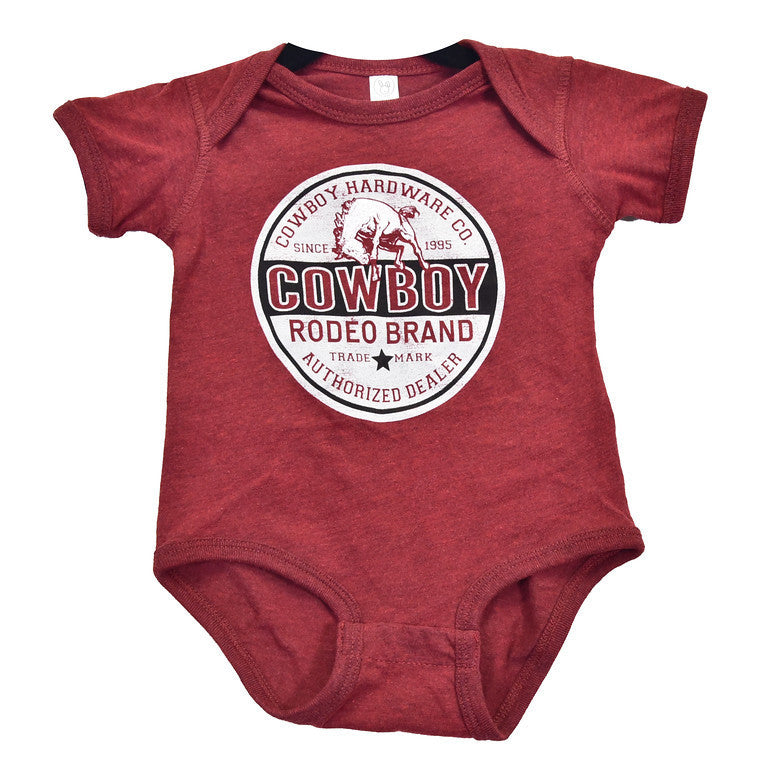 Cowboy Hardware Infant Rodeo Brand Short Sleeve Romper 730756R-240-I Cardinal