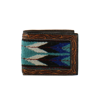 3D Bifold Aztec Wallet Blue /tooled D250005102