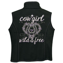 Load image into Gallery viewer, Cowgirl Hardware 487167-010 Wild &amp; Free Poly Shell Vest Black