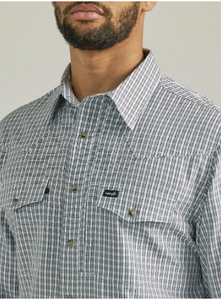 Wrangler Western Performance Blk Pld Snap 112333316