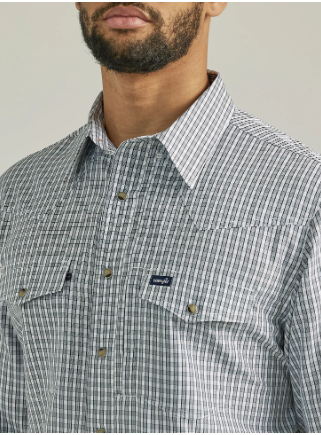 Wrangler Western Performance Blk Pld Snap 112333316