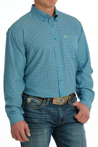 Cinch Mens LS Arenaflex Blue/yellow MTW1862026