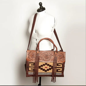 American Darling Saddle Blanket & Tooled Lg Tote ADBGZ200D