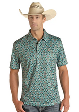 Load image into Gallery viewer, Panhandle Polo SS Aztec Snap Knit PPMT51ROWT