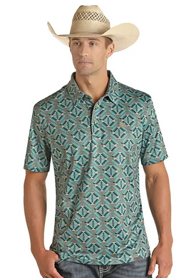 Panhandle Polo SS Aztec Snap Knit PPMT51ROWT