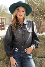 Load image into Gallery viewer, Cruel Blk Chambray L/S Snap Shirt CTW7383001