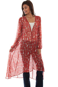 Scully Honey Creek Cacus Print Western Duster HC668