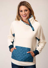Load image into Gallery viewer, Roper 0309806926120 Womens Fleece Jacket Cream/Blue