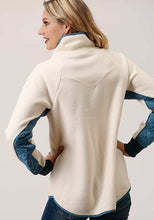 Load image into Gallery viewer, Roper 0309806926120 Womens Fleece Jacket Cream/Blue