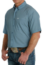 Load image into Gallery viewer, Cinch Mens SS Arenaflex Blue w/grn wht Dots MTW1704132